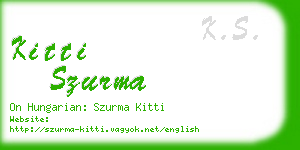 kitti szurma business card